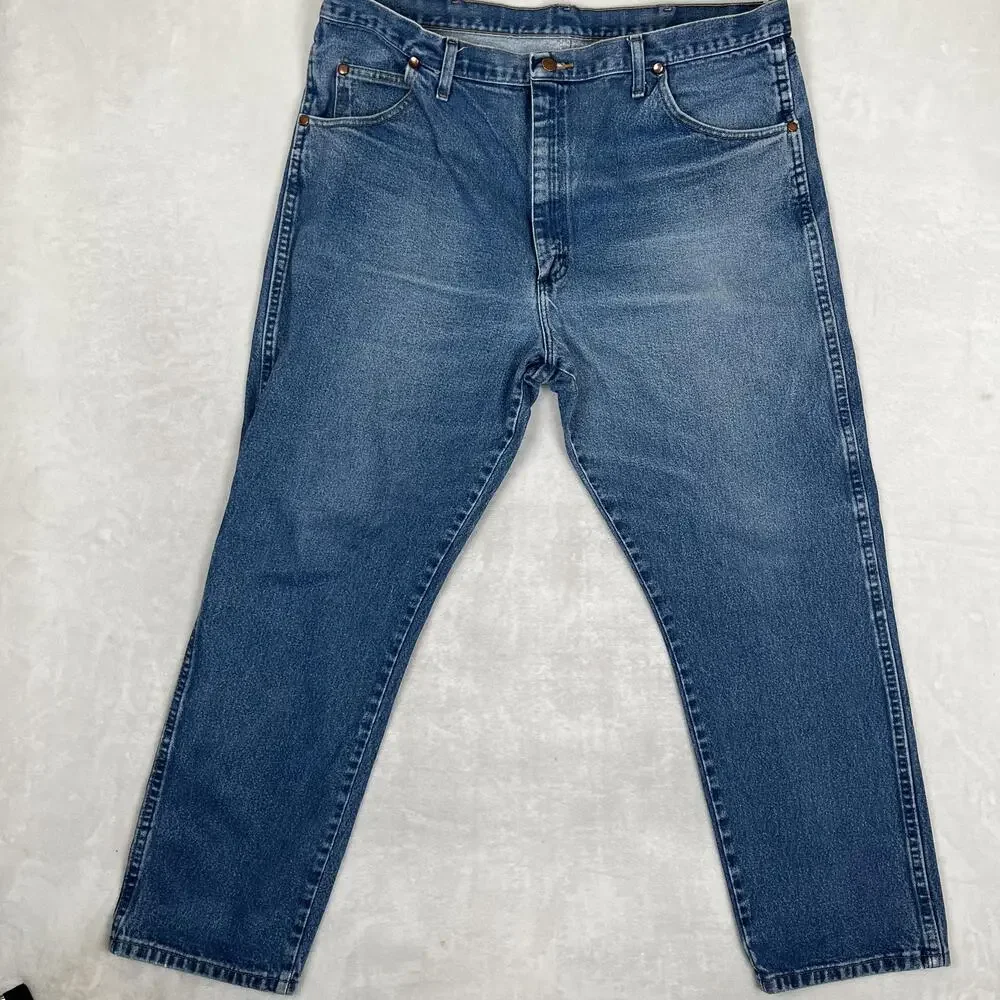 Wrangler Jeans Mens 42x32 Blue Regular Straight Denim Medium Wash 1031MWZDN